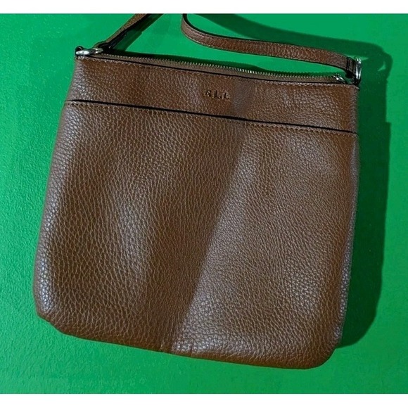 Lauren Ralph Lauren Brown Leather Multi Crossbody Mini Handbag OS Shoulder Bag